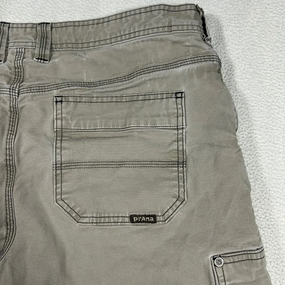 Prana Zion Cargo Shorts Mens 32 Gray M3MURR116 Stretch Hiking Outdoor Utility
